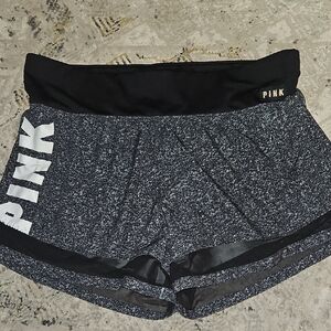 PINK Victoria's Secret Black and Gray Athletic Shorts Lined Inside